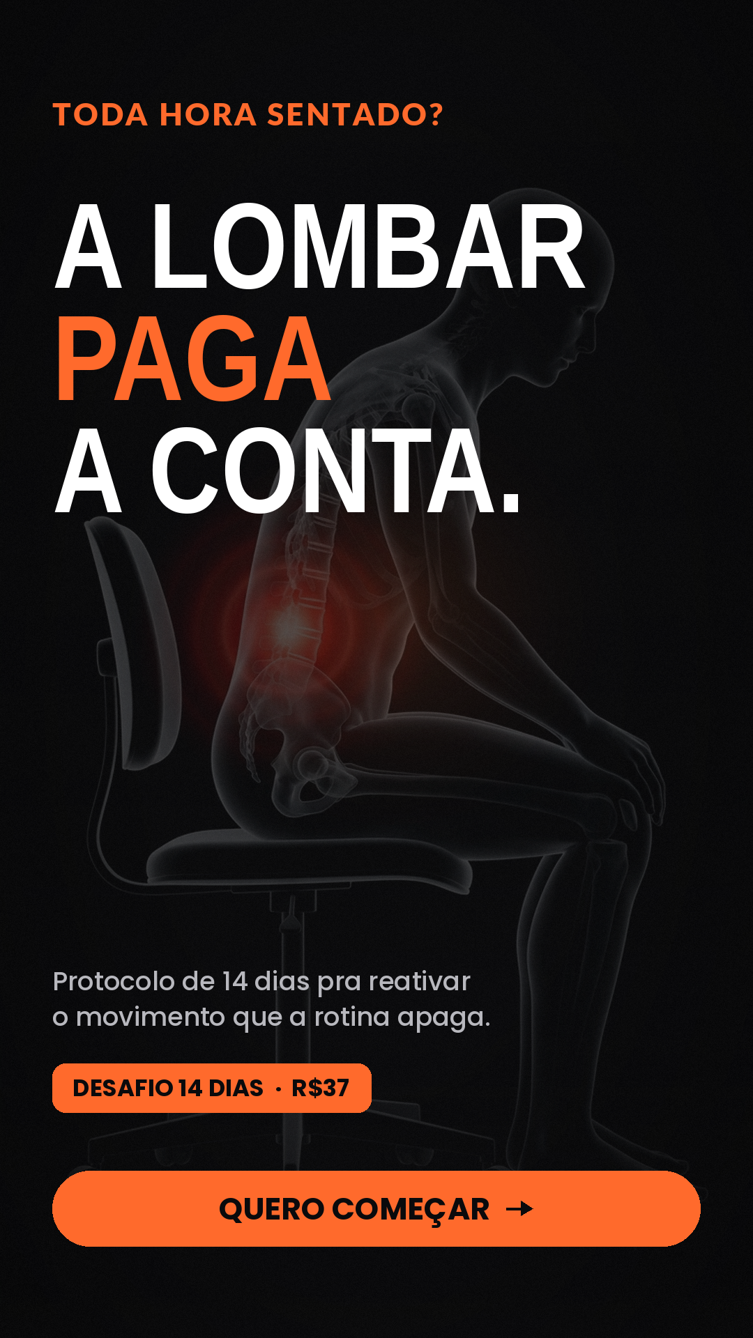 Criativo de anúncio — a lombar paga a conta